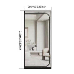 Anti Cat Door Curtain Magic Sticker Gauze Screen Double Zipper
