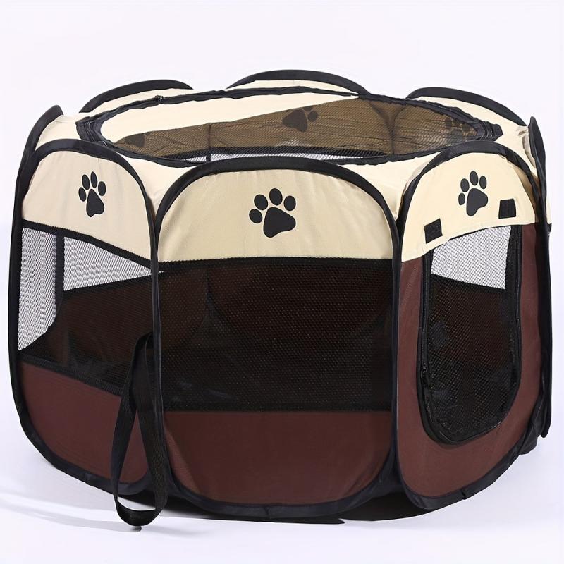 Foldable Pet Playpen w/ Breathable Mesh Window - Indoor/Outdoor