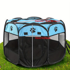 Foldable Pet Playpen w/ Breathable Mesh Window - Indoor/Outdoor