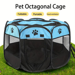 Foldable Pet Playpen w/ Breathable Mesh Window - Indoor/Outdoor