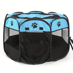 Foldable Pet Playpen w/ Breathable Mesh Window - Indoor/Outdoor