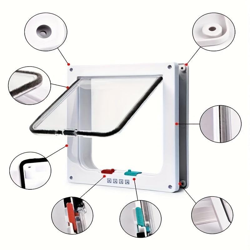 Lockable Pet Dog Cat Flap Door for Interior/Exterior Doors