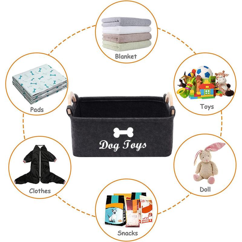 Felt Square Storage Box Dog Cat Toy Clothes Storage Box
