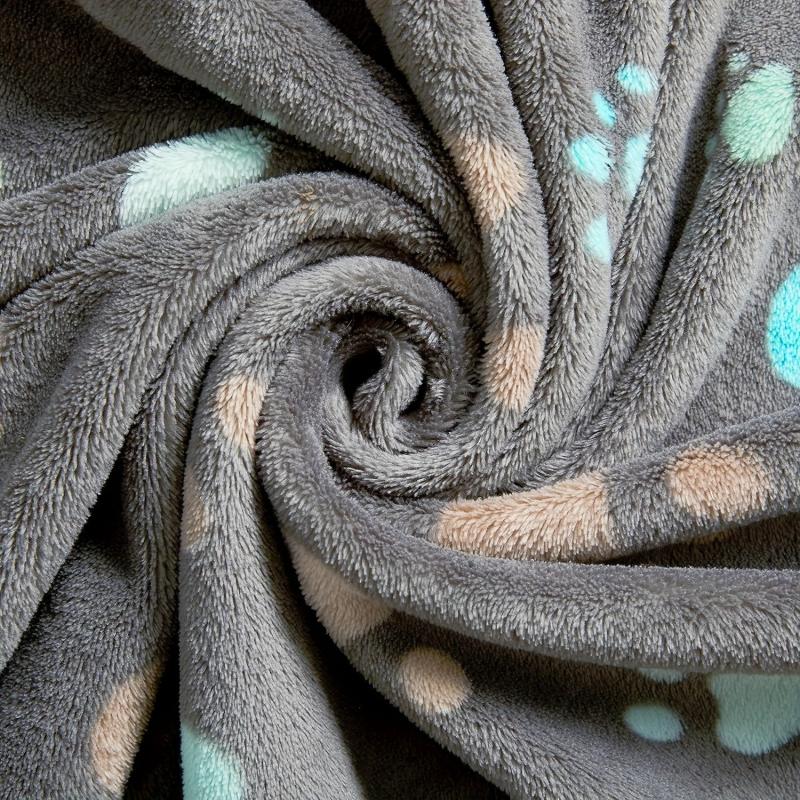 Paw Printed Pet Blanket Soft Warm Cat Dog Bed Blanket