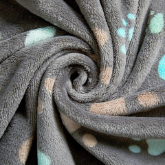 Paw Printed Pet Blanket Soft Warm Cat Dog Bed Blanket