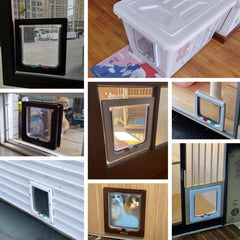 4-Way Lock Cat Door for Indoor/Outdoor Entry/Exit Weatherproof Pet Door