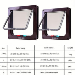 4-Way Lock Cat Door for Indoor/Outdoor Entry/Exit Weatherproof Pet Door