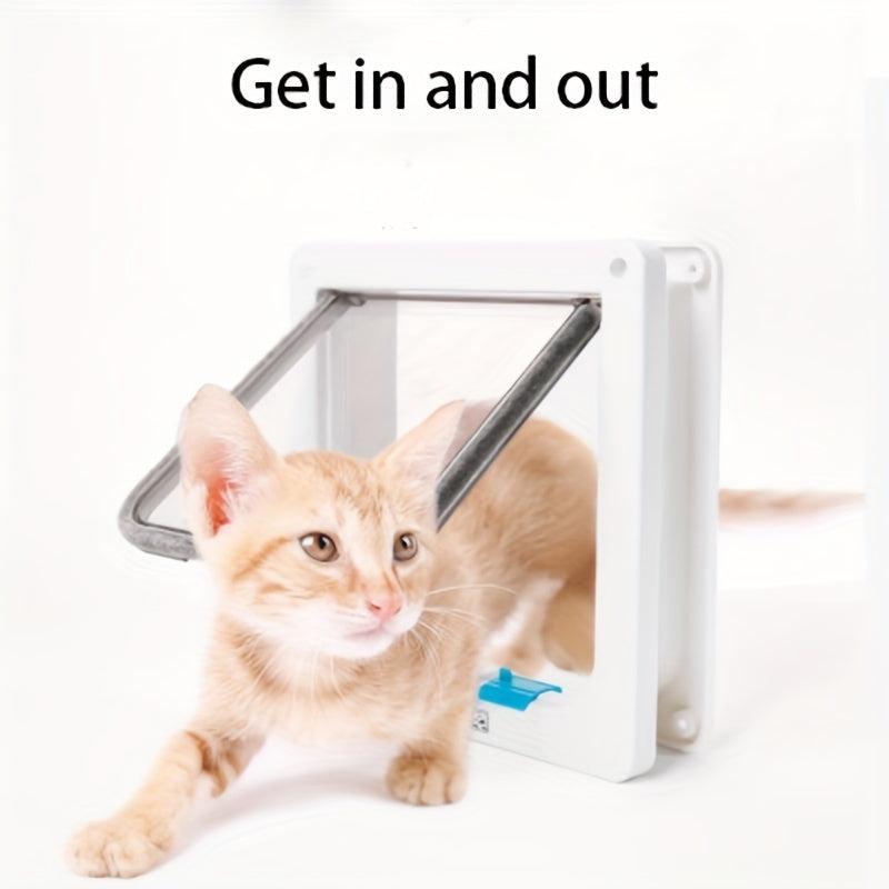 4-Way Lock Cat Door for Indoor/Outdoor Entry/Exit Weatherproof Pet Door