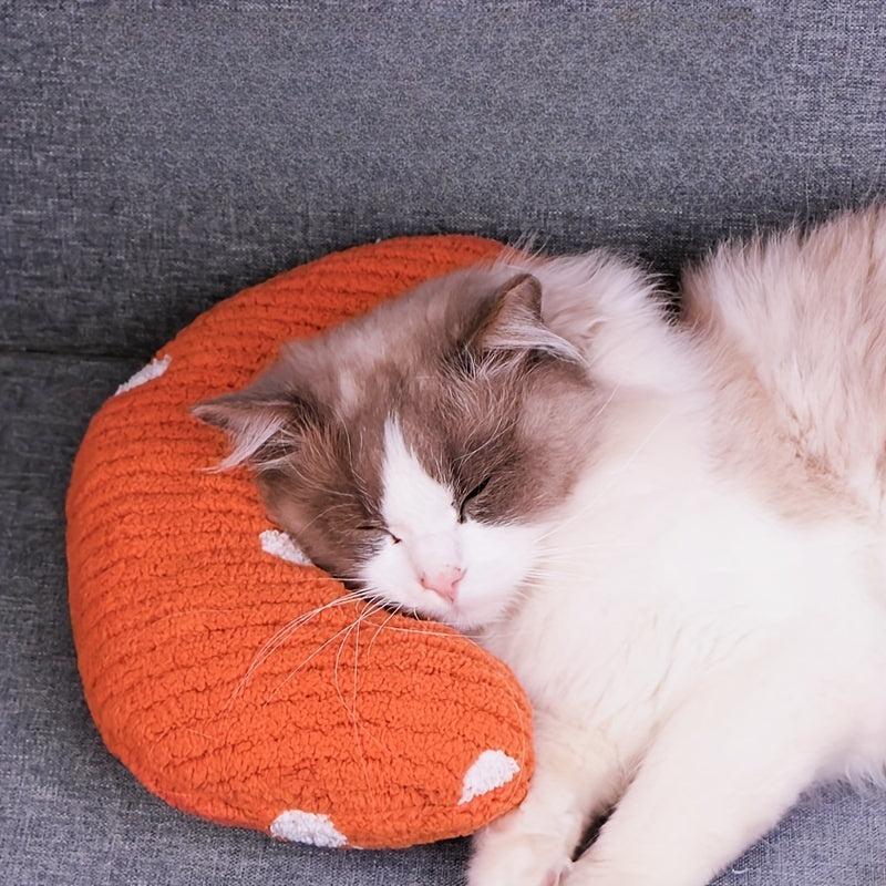 Plush Half Moon Cat Pillow For Sleeping Cushion