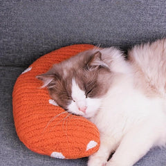 Plush Half Moon Cat Pillow For Sleeping Cushion