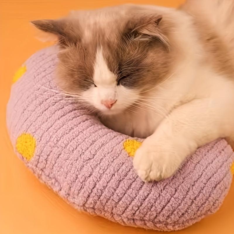 Plush Half Moon Cat Pillow For Sleeping Cushion