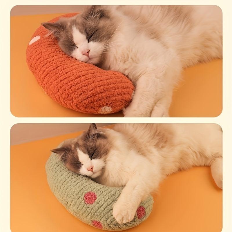 Plush Half Moon Cat Pillow For Sleeping Cushion