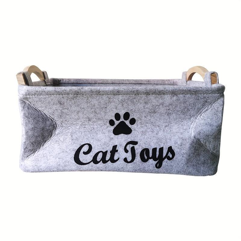 Collapsible Pet Toy Storage Basket For Cats & Dogs