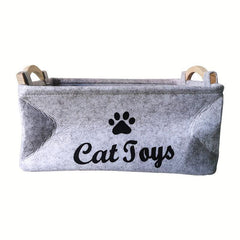 Collapsible Pet Toy Storage Basket For Cats & Dogs