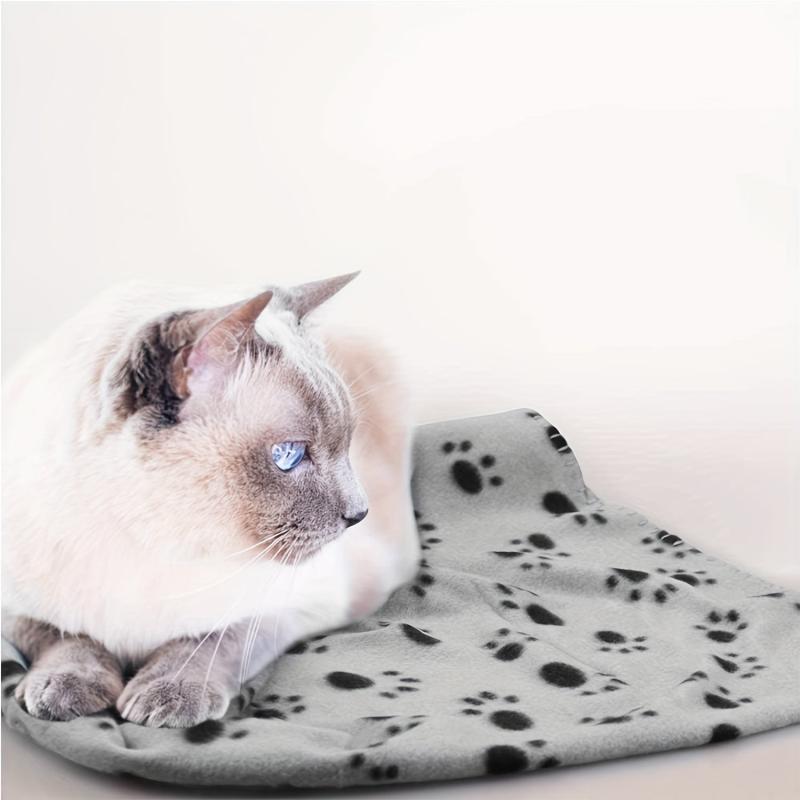 Cozy 6pcs Paw Graphic Pet Blanket Bed Cover for Dogs & Cats