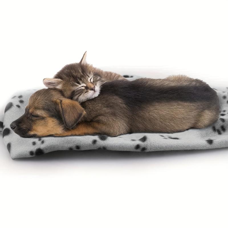 Cozy 6pcs Paw Graphic Pet Blanket Bed Cover for Dogs & Cats