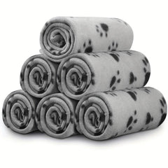 Cozy 6pcs Paw Graphic Pet Blanket Bed Cover for Dogs & Cats