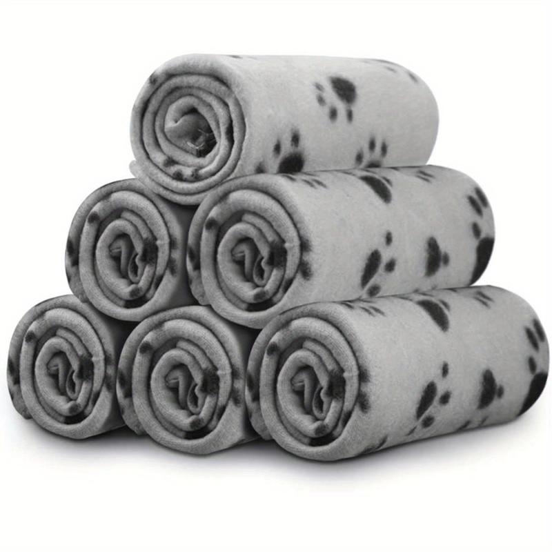 Cozy 6pcs Paw Graphic Pet Blanket Bed Cover for Dogs & Cats
