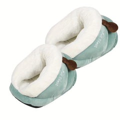 Warm Cat Kennel Semi enclosed Cat Cave Nest Slipper Shaped Thermal Soft Cat Bed