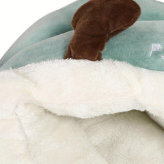 Warm Cat Kennel Semi enclosed Cat Cave Nest Slipper Shaped Thermal Soft Cat Bed