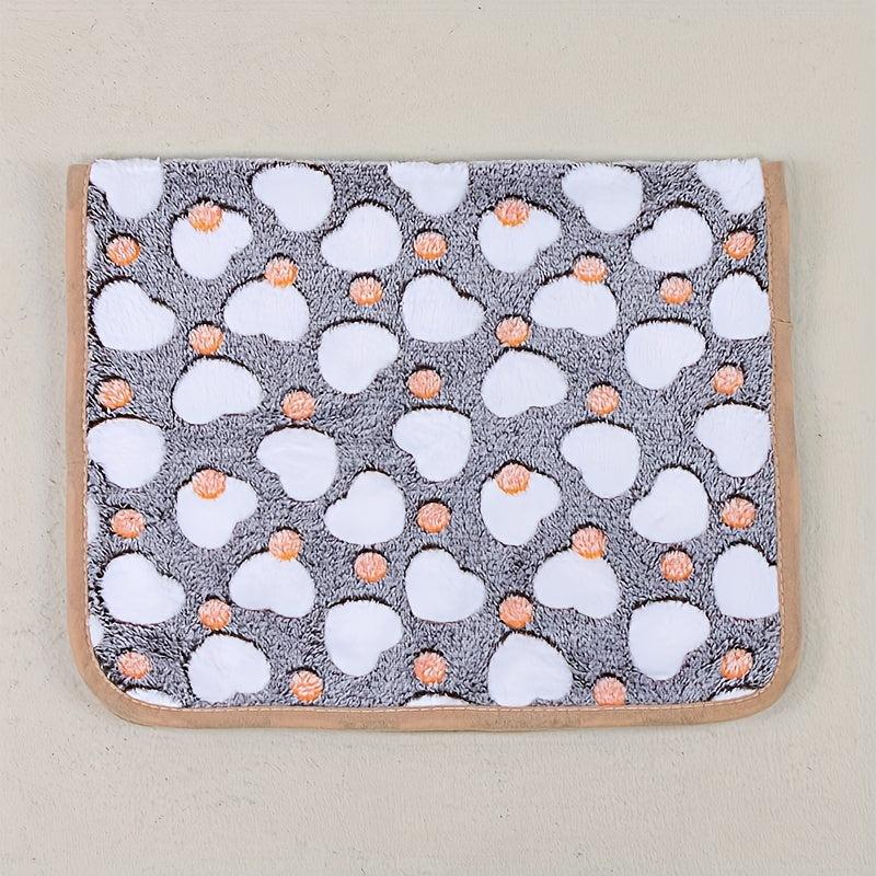 Heart Pattern Dog Blanket Soft Fleece Bed Mat for Indoor Cats and Dogs