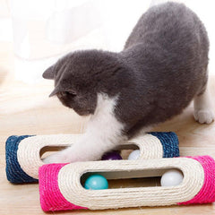 Interactive Sisal Cat Scratcher with Playful Balls for Feline Entertainment
