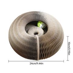Foldable Cardboard Cat Scratcher with Bell - The Purrfect Cat Toy