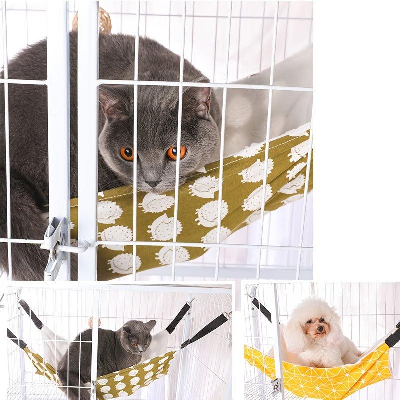 Graphic Pattern Reversible Cat Hammock Bed