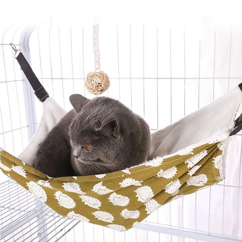 Graphic Pattern Reversible Cat Hammock Bed