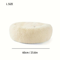 Long Plush Pet Nest - Round Deep Sleep Mat for Cats & Dogs - Winter Warm Bed