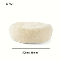 Long Plush Pet Nest - Round Deep Sleep Mat for Cats & Dogs - Winter Warm Bed