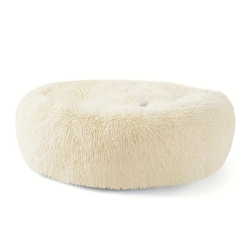 Long Plush Pet Nest - Round Deep Sleep Mat for Cats & Dogs - Winter Warm Bed