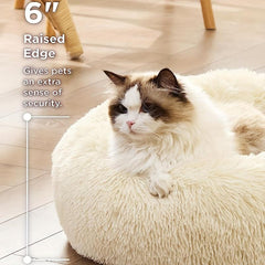 Long Plush Pet Nest - Round Deep Sleep Mat for Cats & Dogs - Winter Warm Bed