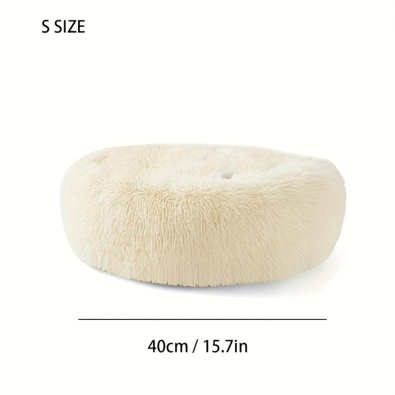 Long Plush Pet Nest - Round Deep Sleep Mat for Cats & Dogs - Winter Warm Bed
