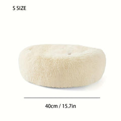 Long Plush Pet Nest - Round Deep Sleep Mat for Cats & Dogs - Winter Warm Bed