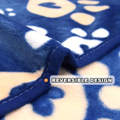 Soft Fleece Dog Blanket Warm Sleep Mat Paw Print Puppy Cat Blanket