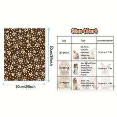 Soft Fleece Dog Blanket Warm Sleep Mat Paw Print Puppy Cat Blanket