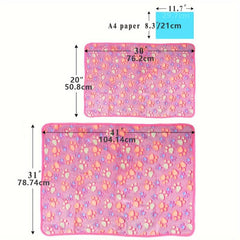 3 Pack Paw Print Pet Blankets - Washable & Perfect for Large Pets