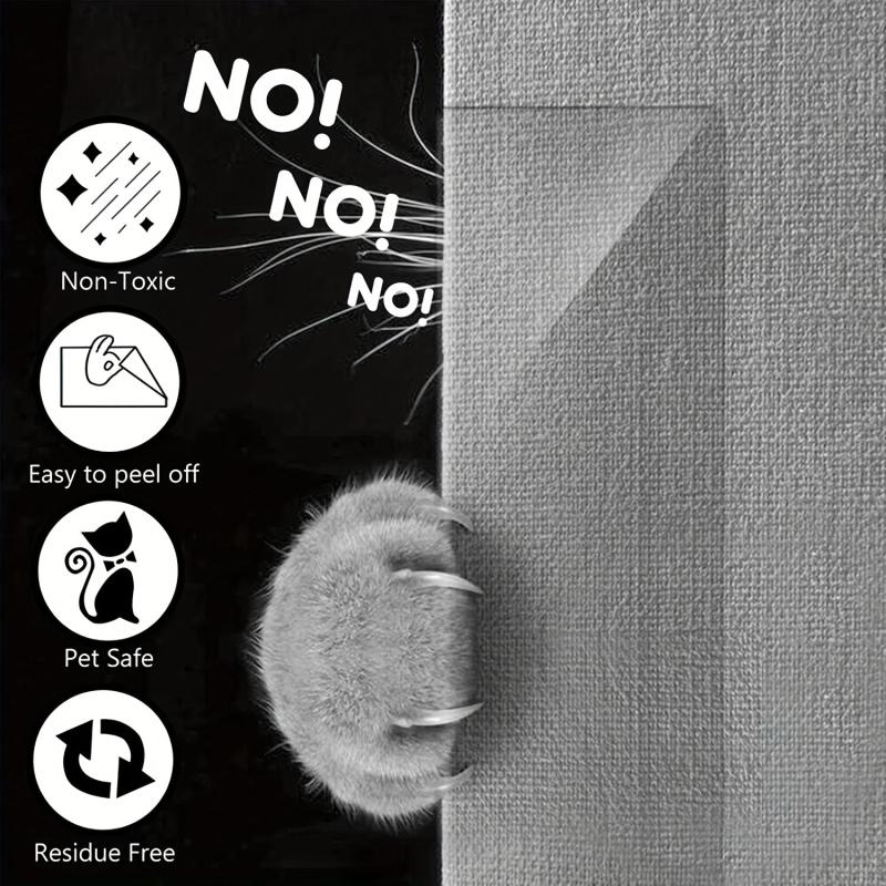 4pcs Cat Scratch Guard Mat Furniture Sofa Couch Protector Pads