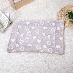 Cartoon Grey Pink Love Pattern Thickened Double Layer Pet Cushion