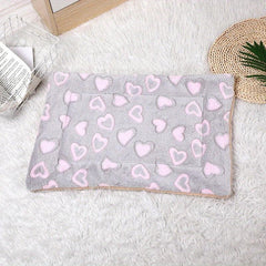 Cartoon Grey Pink Love Pattern Thickened Double Layer Pet Cushion