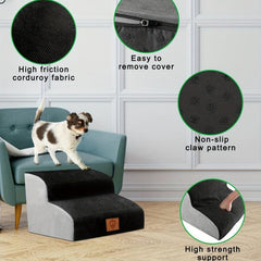 Foam Dog Stairs Non Slip Washable Cover Included