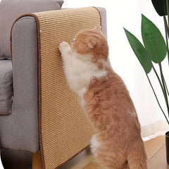 Sisal Cat Scratcher Mat with Magic Stickers - Durable Scratch Pad