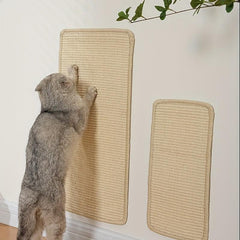 Sisal Cat Scratcher Mat with Magic Stickers - Durable Scratch Pad