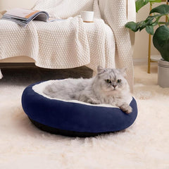 Round Donut Cat Cushion Bed Soft Plush Cat Nest Non-slip Bottom