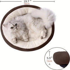 Round Donut Cat Cushion Bed Soft Plush Cat Nest Non-slip Bottom