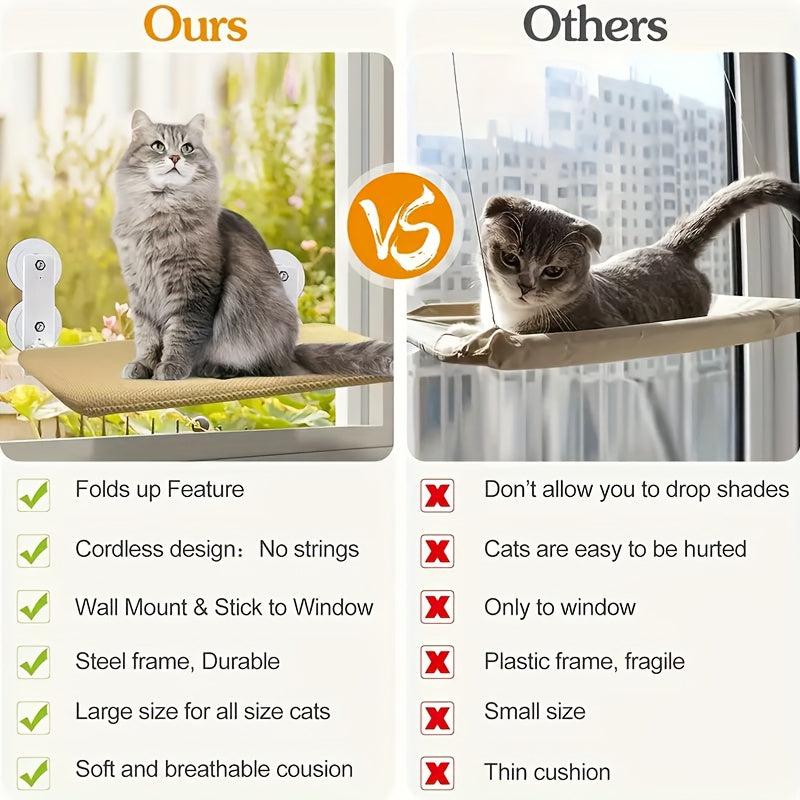 Foldable Cat Window Perch House with Strong Suction Cups