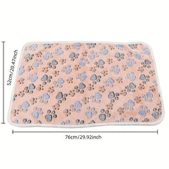 Cozy Pet Blanket for Cats and Dogs Coral Fleece Paw Print Blanket