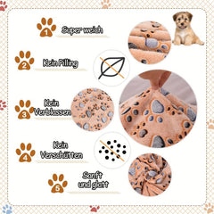 3pcs Soft and Warm Coral Fleece Pet Blankets with Paw Pattern