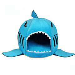 Shark-Shaped Pet Bed Cozy and Soft Cave for Cats and Dogs